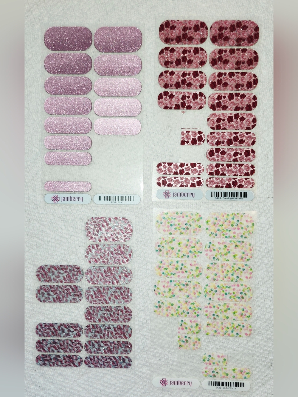 Jamberry Pink/Mauve/Rose & Pastel Dots Nail Wrap Variety Bundle